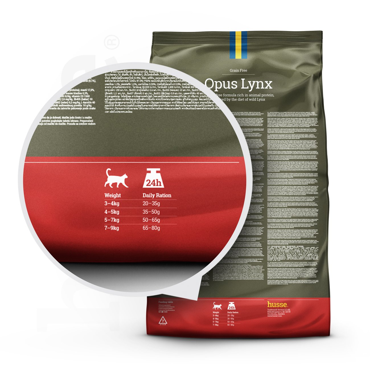 Opus Lynx 2 kg | Getreidefreie Kroketten für Katzen mit empfindlicher Haut & Magen