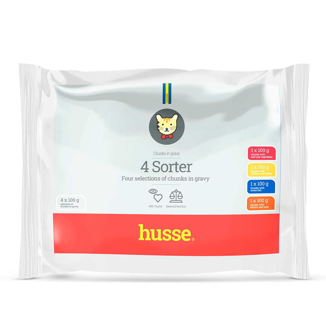 4 Sorter, 4 x 100 g | Packung mit 4 Beuteln für Katzen