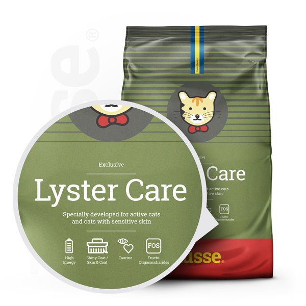 Exclusive Lyster Care 2 kg | Trockenfutter für Katzen mit empfindlicher Haut & Fell
